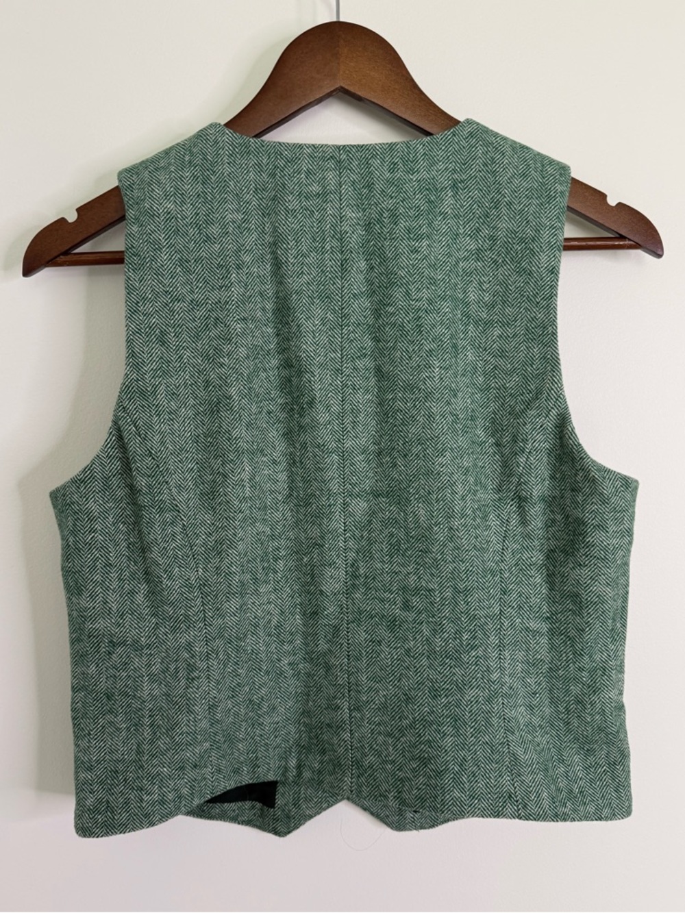 J. Crew Factory Green Wool Blend Button Front Vest - Picture 5 of 10